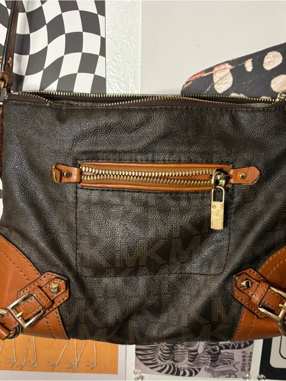 Michael Kors Brown & Tan Crossbody Bag - Picture 2 of 10